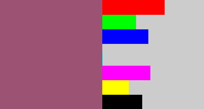 Hex color #9c5373 - light plum