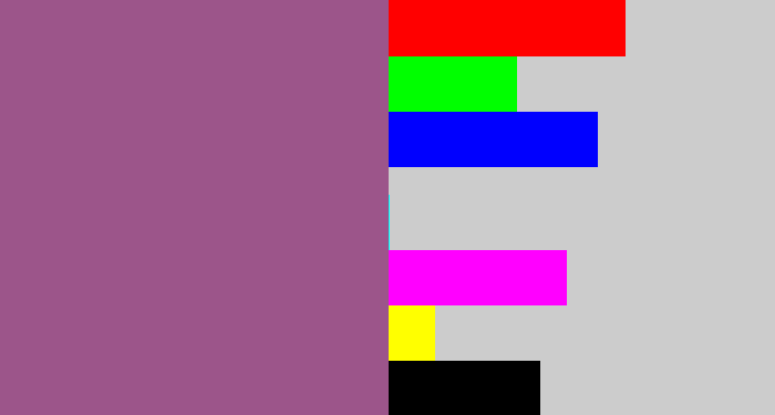 Hex color #9c558a - purpleish