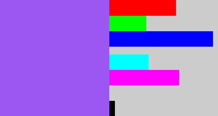 Hex color #9c56f2 - lighter purple