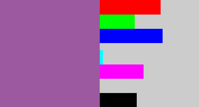 Hex color #9c59a0 - purpleish