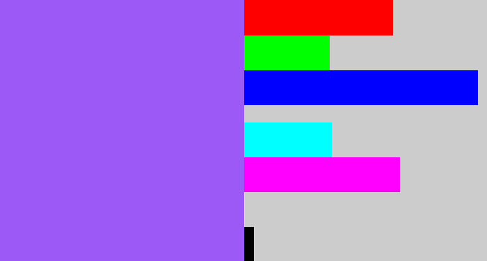 Hex color #9c59f5 - lighter purple