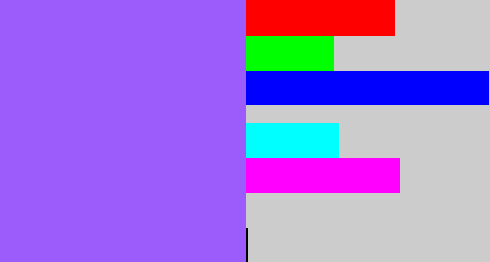 Hex color #9c5cfc - lighter purple