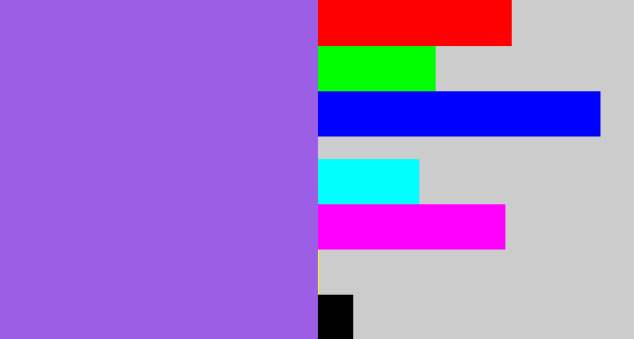 Hex color #9c5ee4 - lightish purple