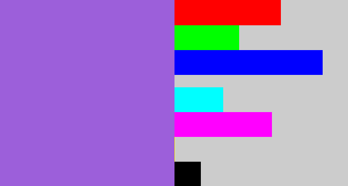 Hex color #9c5fda - lightish purple
