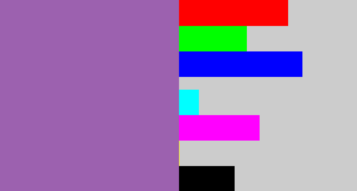 Hex color #9c61af - dark lilac