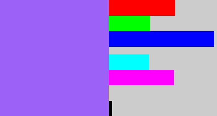 Hex color #9c62f8 - lighter purple