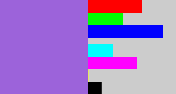 Hex color #9c63da - lightish purple