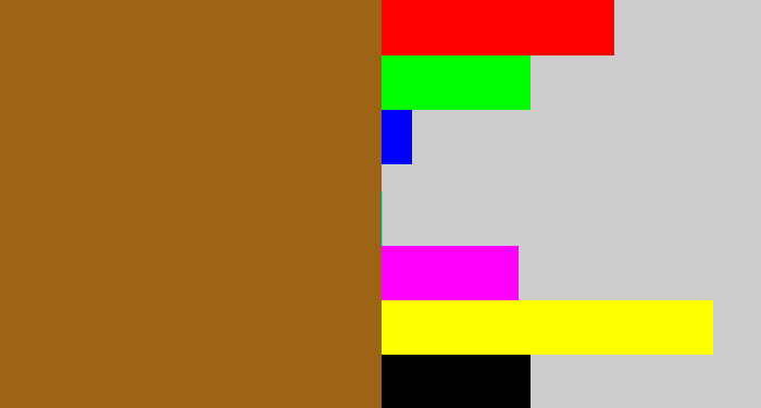 Hex color #9c6414 - raw umber