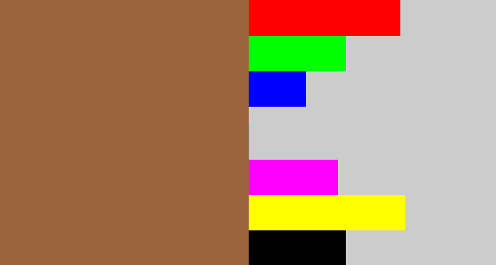 Hex color #9c643a - earth