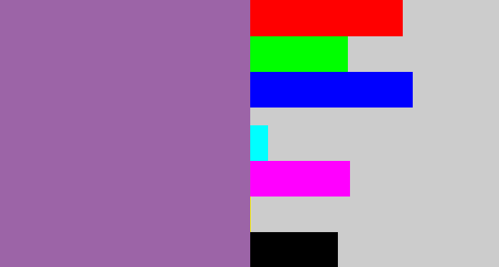 Hex color #9c64a7 - dark lilac