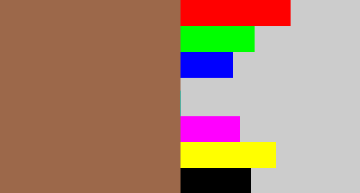 Hex color #9c684a - earth