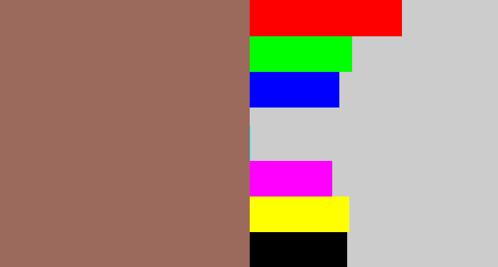 Hex color #9c695d - brownish