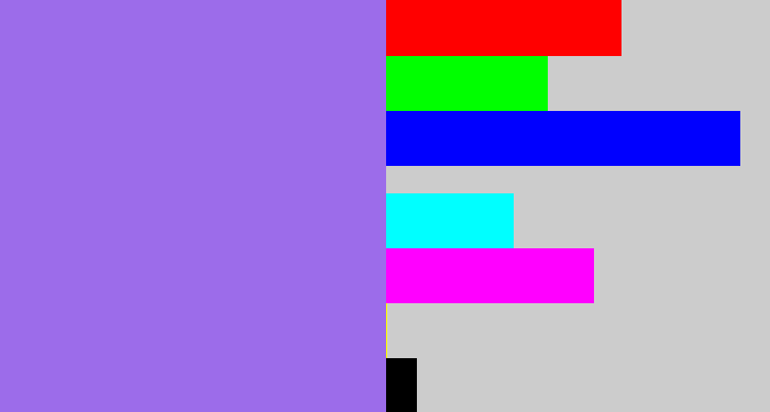 Hex color #9c6cea - lighter purple