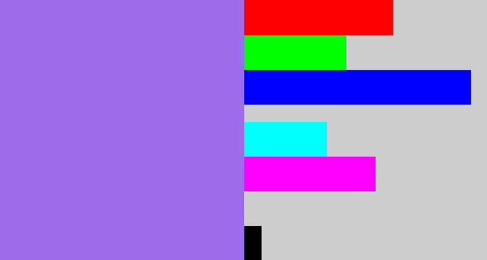 Hex color #9c6ced - lighter purple