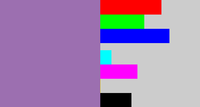 Hex color #9c6fb0 - soft purple