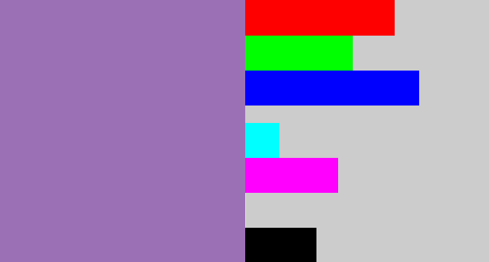 Hex color #9c70b5 - soft purple