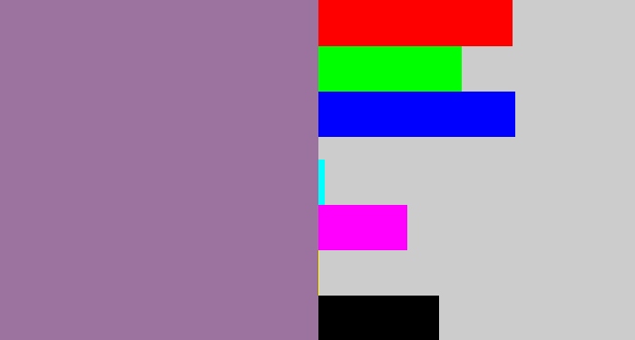 Hex color #9c729f - dark lilac