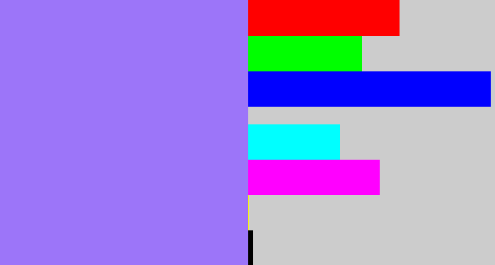 Hex color #9c75f9 - periwinkle
