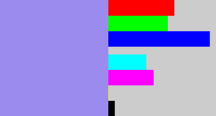 Hex color #9c8bef - perrywinkle