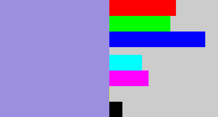 Hex color #9c8fe0 - perrywinkle