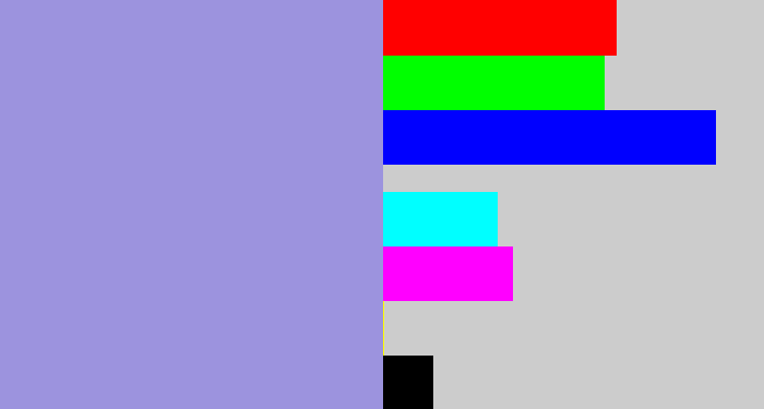 Hex color #9c93de - perrywinkle