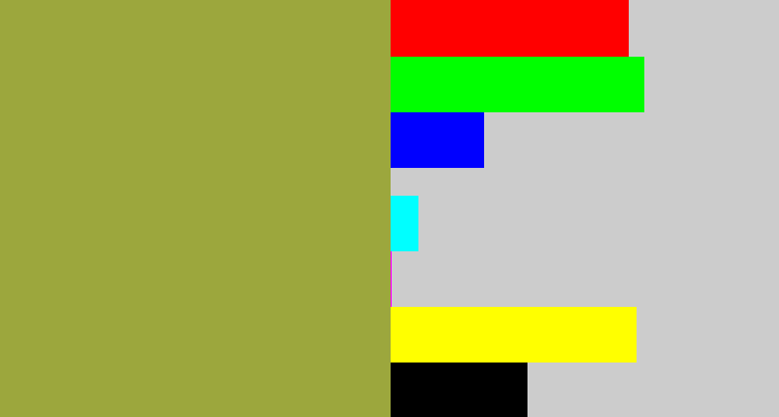 Hex color #9ca73d - booger