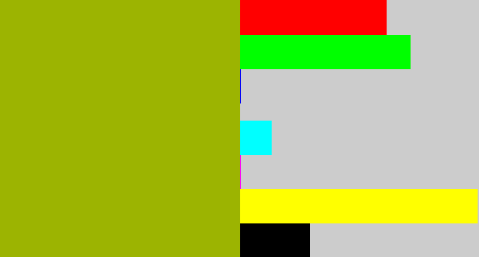 Hex color #9cb401 - booger green
