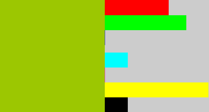 Hex color #9cc701 - snot green