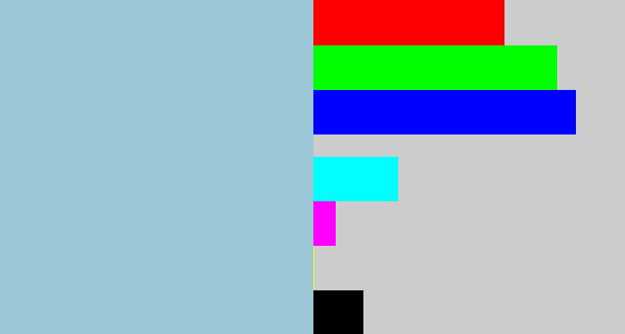 Hex color #9cc7d6 - light grey blue