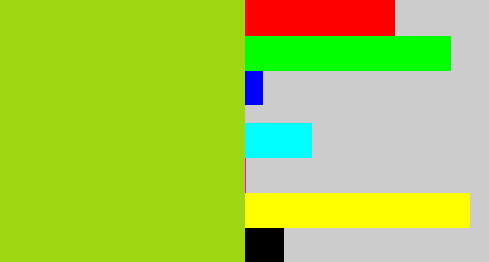 Hex color #9cd711 - slime green
