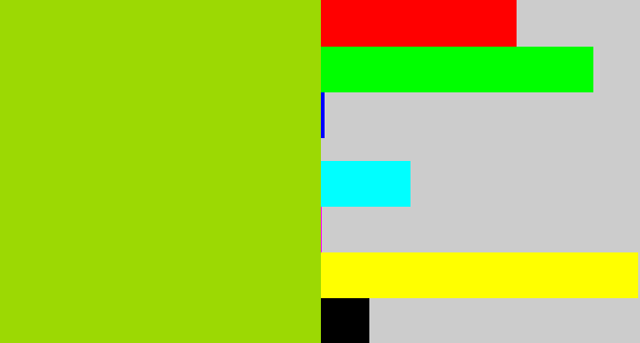 Hex color #9cd903 - slime green