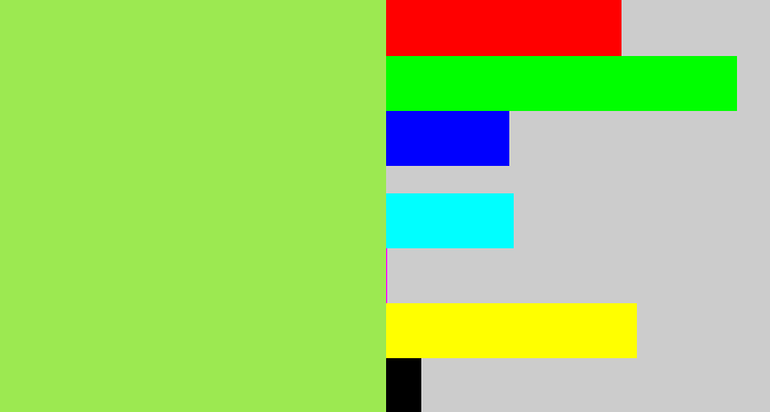 Hex color #9ce951 - kiwi
