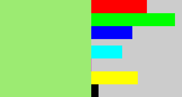 Hex color #9ceb72 - light green
