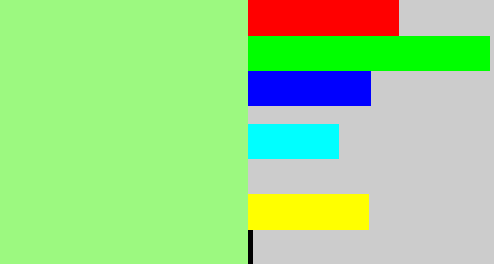 Hex color #9cf980 - light green