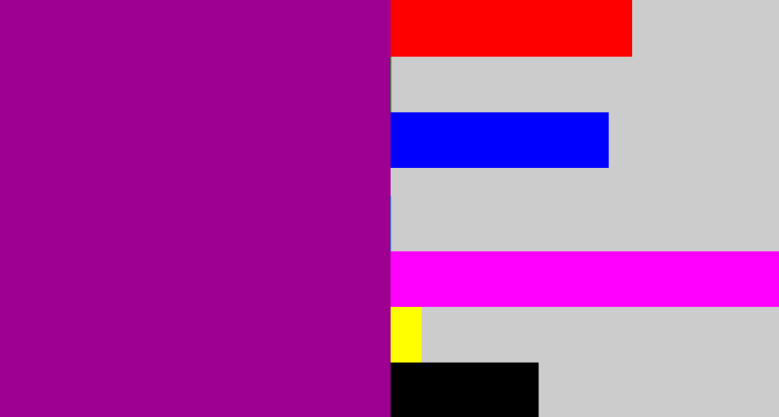 Hex color #9d0090 - barney purple
