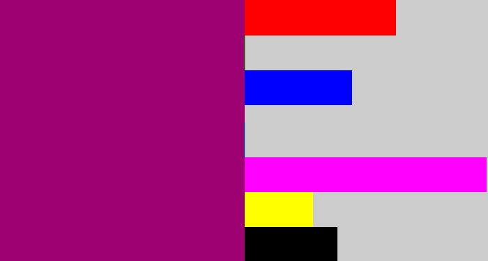 Hex color #9d0171 - red violet