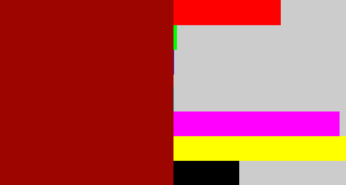 Hex color #9d0600 - deep red