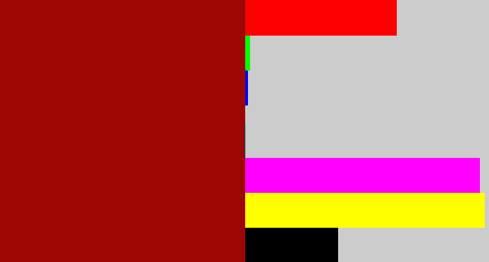 Hex color #9d0603 - deep red
