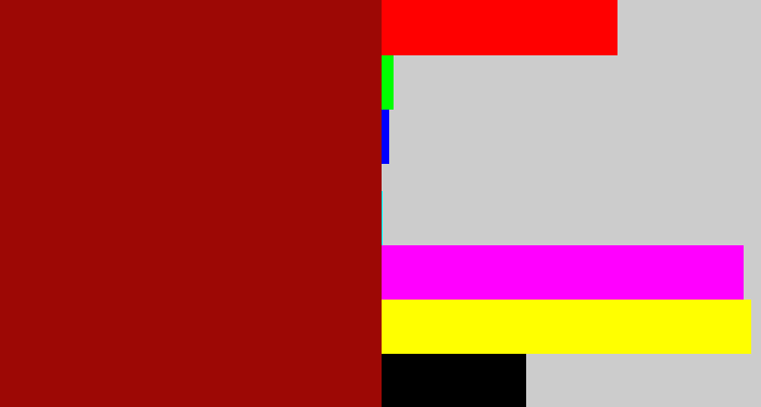 Hex color #9d0805 - deep red