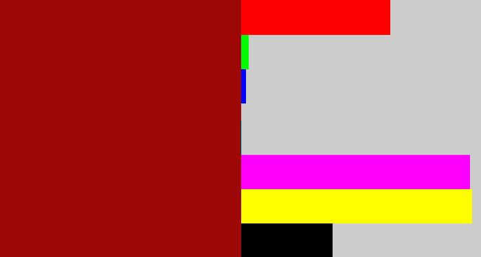 Hex color #9d0806 - deep red