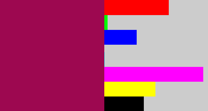 Hex color #9d0850 - dark fuchsia