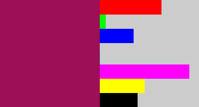 Hex color #9d0f56 - dark fuchsia
