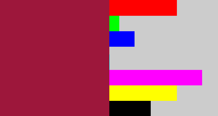 Hex color #9d173b - rouge