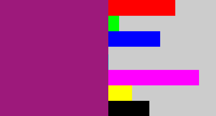 Hex color #9d197b - warm purple
