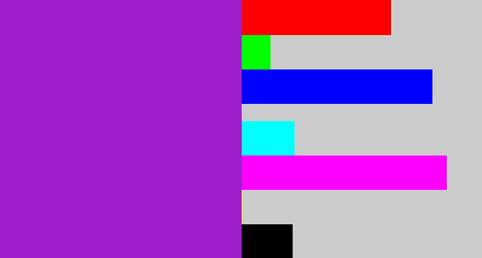 Hex color #9d1fca - barney