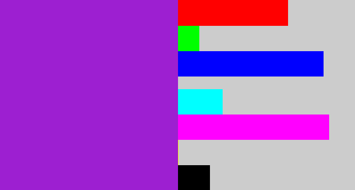Hex color #9d1fd1 - barney