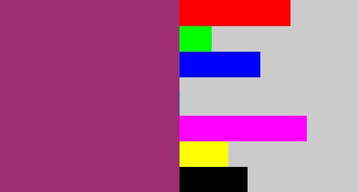 Hex color #9d2e72 - warm purple