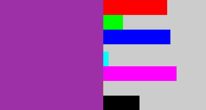 Hex color #9d30a6 - medium purple