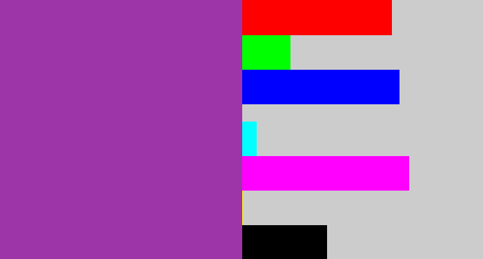 Hex color #9d34a7 - medium purple