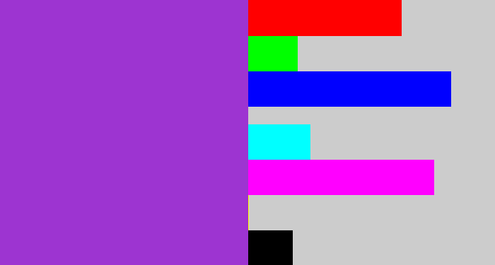 Hex color #9d34d1 - purply